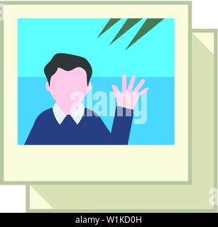 Fotogalerie Symbol in flachen Farbe Stil. Buchen Sie PAGE MEMORY-Galerie Stock Vektor