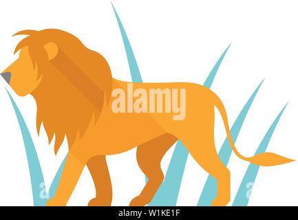 Lion Symbol in flachen Farbe Stil. Silhouette logo Säugetier carnivore Dschungel Zoo Safari Stock Vektor
