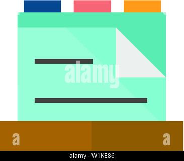 Medizinische Aufzeichnungen Symbol in flachen Farbe Stil. Cab-Dateien Dokument Patienten Informationen Stock Vektor