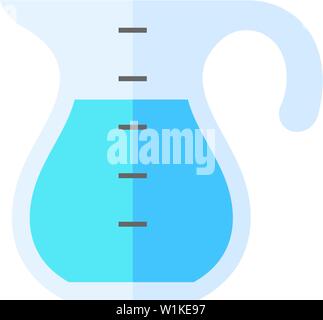 Messen Sie kanne Symbol in flachen Farbe Stil. Kochen besteck Glas Flüssigkeit Küche Stock Vektor