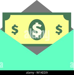 Geld Umschlagsymbol in flachen Farbe Stil. Finanzen Reichtum banking Stock Vektor