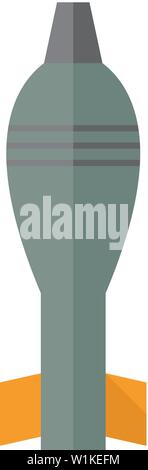 Mörtel Rakete Symbole in flachen Farbe Stil. Krieg Schlacht gun Stock Vektor