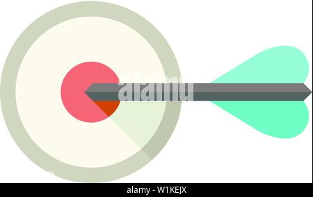 Pfeil bullseye Symbol in flachen Farbe Stil. Business Sport Ziel Strategie Stock Vektor