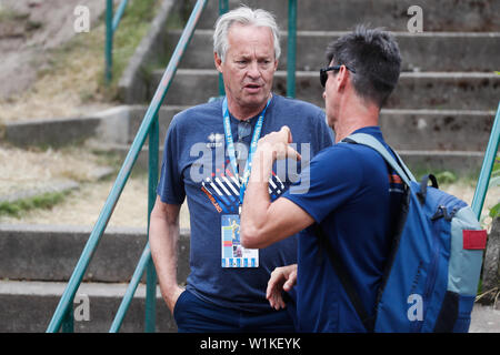 1 Juli 2019 Hamburg, Deutschland Wm Beachvolleyball WK Beachvolleybal 2019 - Dag 1 - Hamburg - Deutschland L-R Joop Alberda Stockfoto