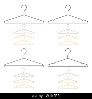 Satz von dekorativen Kleiderbügel für Atelier Stock Vektor