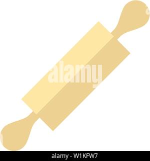 Holzrolle Symbol in flachen Farbe Stil. Essen Kuchen backen Bäckerei Gourmet Stock Vektor