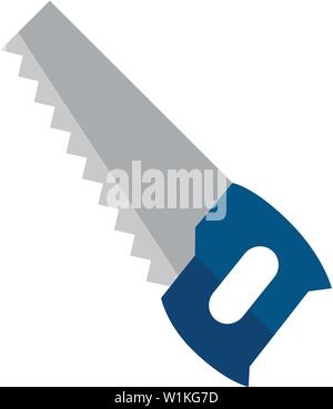 Hand sah Symbol in flachen Farbe Stil. Schreiner Werkzeug Gerätehandbuch Bau traditionelle Stock Vektor