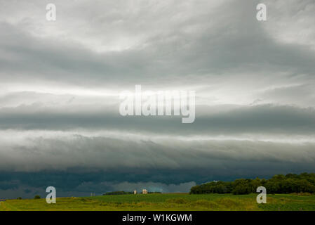 Eine Linie von schweren Gewittern bewegt sich in einer Farm Feld in West Central Minnesota. (C) 2010 Tom Kelly Stockfoto