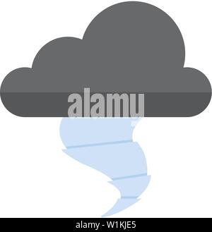 Sturm Symbol in flachen Farbe Stil. Disaster tornado Natur Wind Wetter macht Stock Vektor