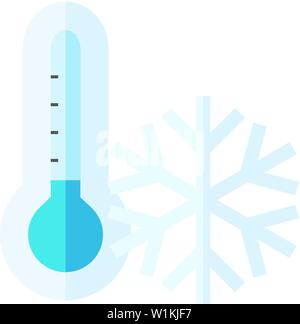 Thermometer Symbol in flachen Farbe Stil. Medizinischen Wissenschaft Temperatur messen, Kälte Einfrieren Dezember Stock Vektor