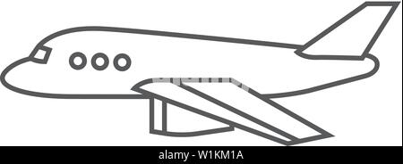 Flugzeugsymbol in dünnen Umrisse Stil. Luftfahrt, Abnehmen, Business Travel Stock Vektor