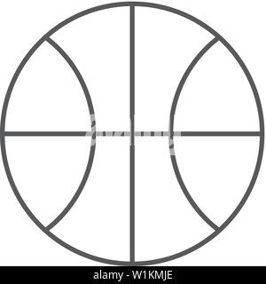 Warenkorb Kugel Symbol in dünnen Umrisse Stil. Sport Team Aktivität gesund College spielen. Stock Vektor