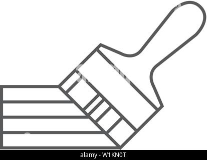 Pinsel Icon in dünnen Umrisse Stil. Künstler, Malerei, Zeichnung, Grafik Stock Vektor