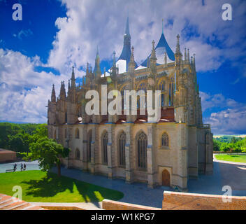 Sommer weiten Blick auf Santa Barbara's Kathedrale, Kutna Hora, Tschechische Republik Stockfoto