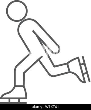 Eislaufen Symbol in dünnen Umrisse Stil. Stock Vektor