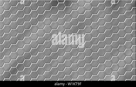 Hexagon Metall Hintergrund Stockfoto