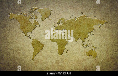 Papier Karte Welt Stockfoto