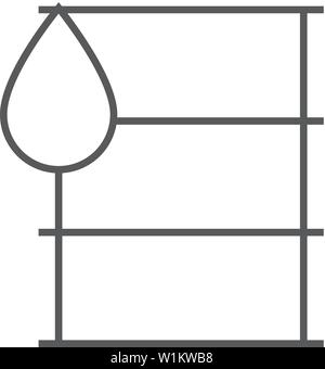 Barrel Erdöl Symbol in dünnen Umrisse Stil. Handel, Verkehr, Logistik Stock Vektor