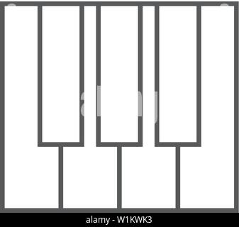 Piano keys Symbol in dünnen Umrisse Stil. Musik Instrument audio art Synthesizer Stock Vektor