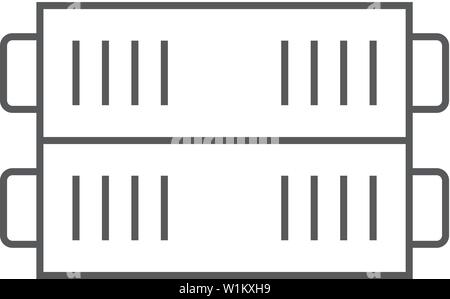 Server rack Symbol in dünnen Umrisse Stil. Computer data file center Hosting Cloud übertragen. Stock Vektor