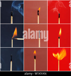 Gleichstock brennen Stockfoto