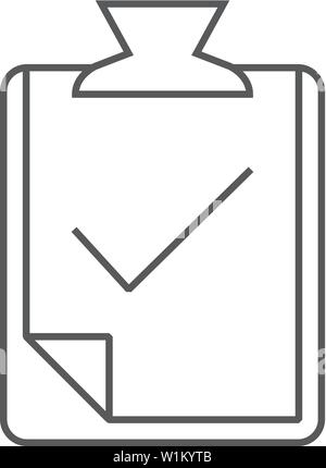 Häkchen in dünnen Umrisse Stil. Veranstaltungen Veranstalter Erinnerung Aufgaben planen Stock Vektor