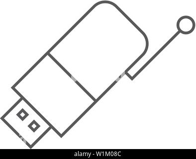 Kabelloser Empfänger Symbol in dünnen Umrisse Stil. Internet Router signal Stock Vektor