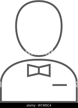 Kellner avatar Symbol in dünnen Umrisse Stil. Restaurant Cafe essen und trinken Getränke Bestellung bezahlen Service Stock Vektor