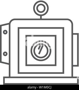 Großformat-Kamera Symbol in dünnen Umrisse Stil. Feld anzeigen Blatt Film Fotografie Objektiv Stock Vektor