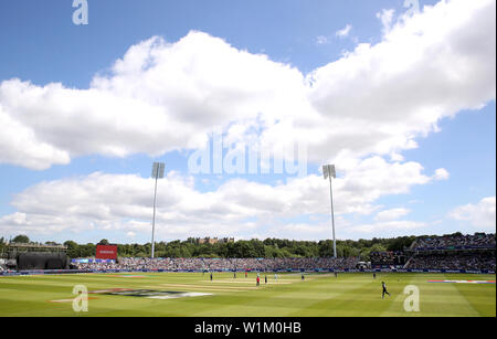 Allgemeine Ansicht der Riverside Boden mit Lumley Castle im Hintergrund während der ICC Cricket World Cup group Phase Match am Flußufer Durham, Chester-le-Street. Stockfoto