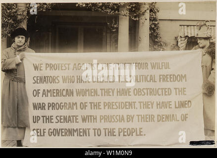 Frau Wahlrecht in Washington, District of Columbia, Suffragette Banner. Stockfoto