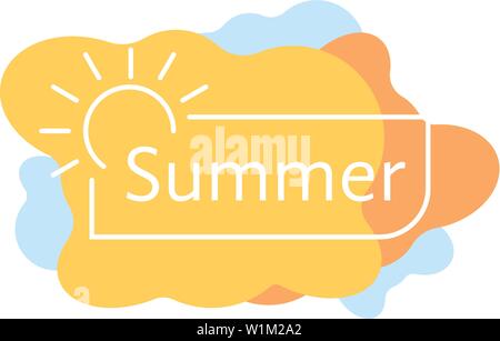 Einfacher Sommer Abzeichen auf farbigen Blobs Stock Vektor