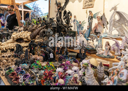 STUTTGART, DEUTSCHLAND - Jun 29 2019: Mittelalterlicher Markt auf Comic Con Deutschland Stuttgart, zwei Tag Fan Convention Stockfoto