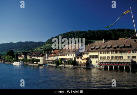 Blick auf Stein bin Rhein, Kanton Schaffhausen, Schweiz Stockfoto