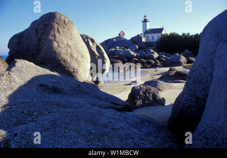 PHARE de Pontusval, Bretagne, Frankreich Stockfoto
