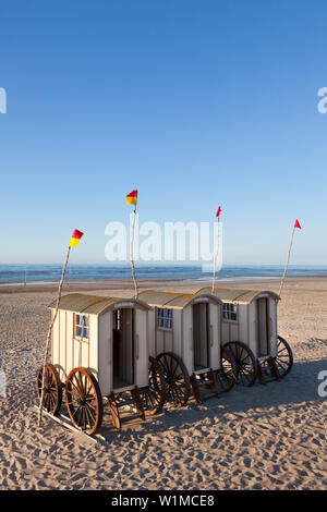 Strand Hütten am Strand, Nordstrand, Norderney, Ostfriesland, Niedersachsen, Deutschland Stockfoto