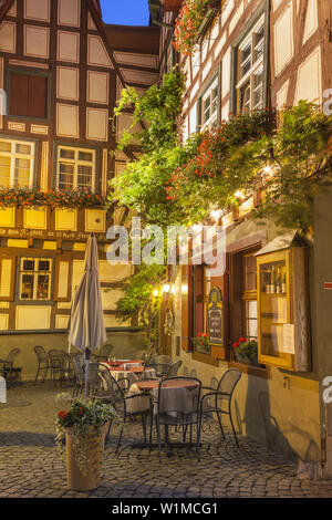 Wein tavernes Grüner Baum in Bacharach am Rhein, Oberes Mittelrheintal, Rheinland-Pfalz, Deutschland, Europa Stockfoto