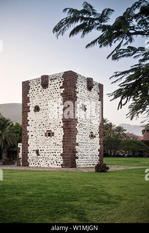Watch Tower Überreste einer Festung in der Hauptstadt San Sebastian de la Gomera, La Gomera, Kanarische Inseln, Spanien Stockfoto