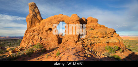 Turrent Bogen, den Abschnitt Windows, Arches National Park, Utah, USA Stockfoto