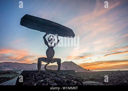 Teufel-Logo, Parque Nacinal de Timanfaya Nationalpark Timanfaya Lanzarote, Kanarische Inseln, Spanien Stockfoto