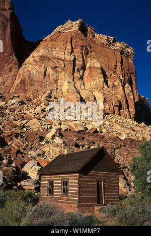 Altes Schulhaus, Capitol Reef NP, Utah USA Stockfoto