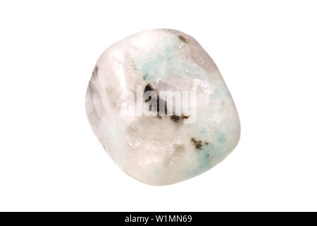 Weißen Quarz Mineral auf weißem Hintergrund Stockfoto