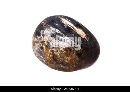 Tiger Eye Mineral auf weißem Hintergrund Stockfoto