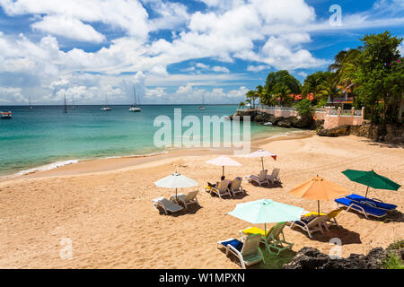 Sandstrand Store Bay, Tobago, West Indies, Südamerika Stockfoto