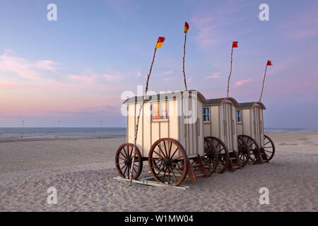 Strand Hütten am Strand, Nordstrand, Norderney, Ostfriesland, Niedersachsen, Deutschland Stockfoto