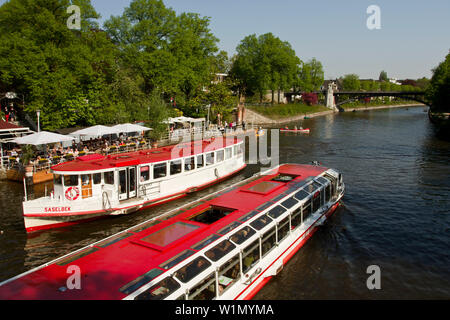 Alster Dampfer auf der Alster, Hansestadt Hamburg, Deutschland Stockfoto