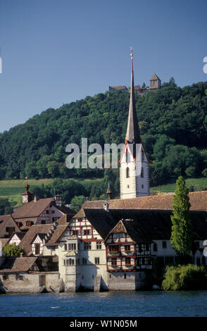 Blick auf Stein bin Rhein, Kanton Schaffhausen, Schweiz Stockfoto