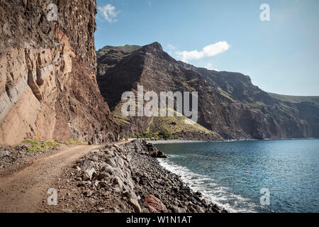 Fussweg zum Strand Playa de las Vueltas, Valle Gran Rey, La Gomera, Kanarische Inseln, Spanien Stockfoto