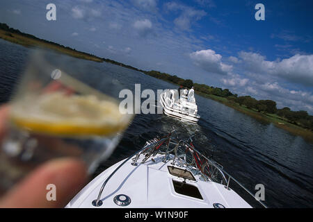 Gin Tonic, Carrick Craft, in der Nähe von Banagher unteren Shannon, Irland Stockfoto