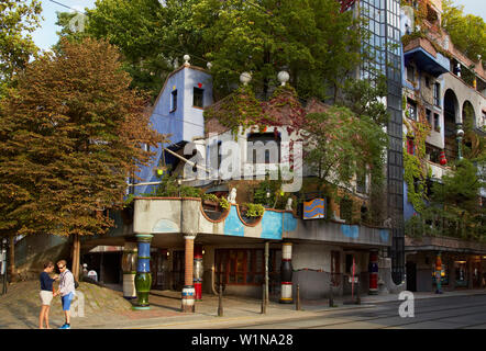 Hundertwasserhaus in Wien an der Donau, Österreich, Europa Stockfoto